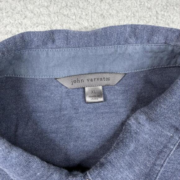 John Varvatos Polo Shirt Men’s XL Blue Collared Buttons Preppy - Picture 2 of 8